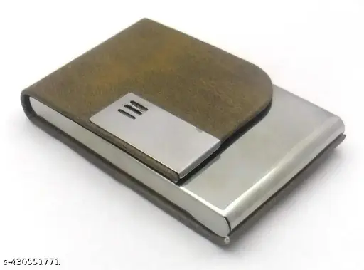 Designer Silver Leather Card Holder For Men